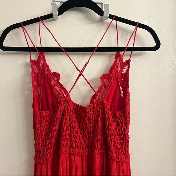 Free People Adella Maxi Dress Red Size Medium - Picture 7 of 12